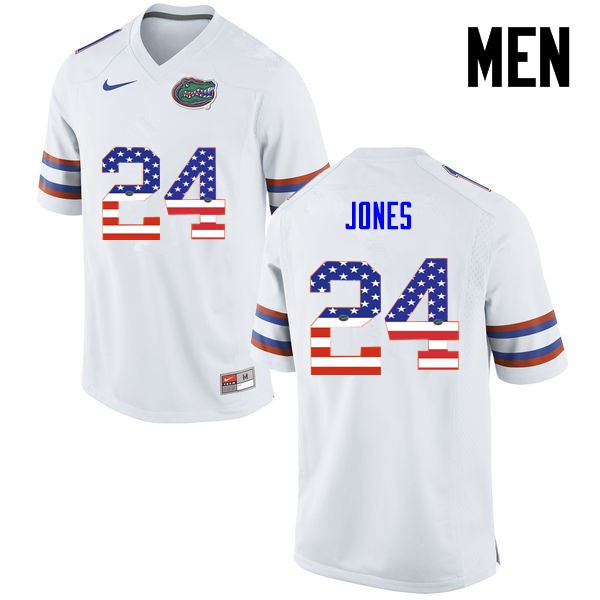 Florida Gators Men #24 Matt Jones College Football Jersey USA Flag Fashion White